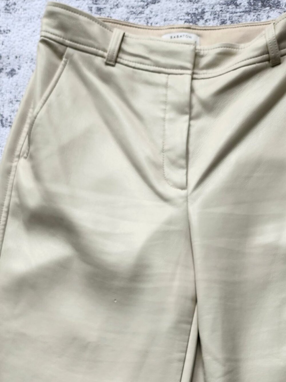 Creamy Butter Soft White Babaton Trousers Dress Pants